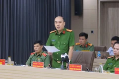 Đại tá Nguyễn Đức Long, Phó Giám đốc Công an thành phố Hà Nội thông tin một số vấn đề báo chí quan tâm.