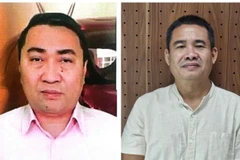 Bị can Lê Trung Khoa (bên trái) và bị can Đỗ Văn Ngà (bên phải).