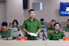 Thượng tá Vũ Thanh Tùng, Phó Cục trưởng Cảnh sát điều tra tội phạm về tham nhũng, kinh tế, buôn lậu Bộ Công an thông tin tại họp báo.