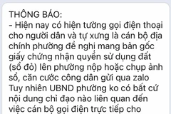 Thông tin cảnh báo của chính quyền địa phương về tình trạng giả danh "cán bộ địa chính".