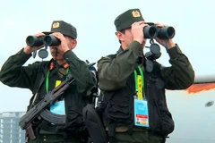 Cán bộ, chiến sĩ Đoàn Cảnh sát đặc nhiệm số 1 (Bộ Tư lệnh Cảnh sát Cơ động) bảo vệ sự kiện chính trị trọng đại.