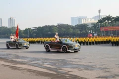 Cán bộ, chiến sĩ Công an nhân dân xuất quân và diễn tập bảo vệ Đại hội đại biểu toàn quốc lần thứ XIV của Đảng.