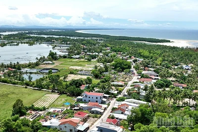 Một góc xã đảo Tam Hải nhìn từ trên cao.