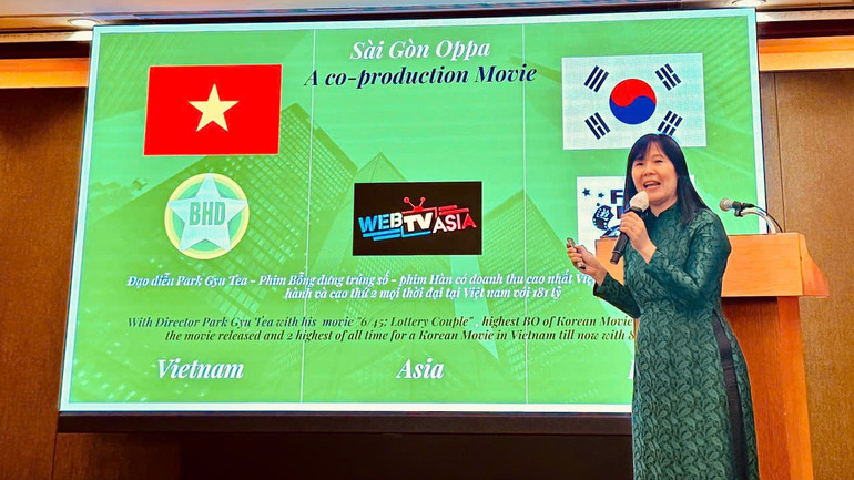 Bà Ngô Bích Hạnh - Phó Chủ tịch Công ty BHD chia sẻ về bộ phim. saiggon1.jpg