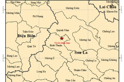 Vị trí xảy ra trận động đất 3,6 độ tại tỉnh Sơn La. (Nguồn: Trung tâm Báo tin và Cảnh báo sóng thần)