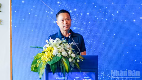 Ông Nguyễn Đức Quỳnh, người sáng lập và Chủ tịch HORECFEX Việt Nam phát biểu tại buổi họp báo.