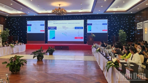 Quang cảnh Hội thảo quốc tế “Thực hành kinh doanh có trách nhiệm trong nền kinh tế xanh toàn cầu”.