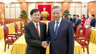  Tổng Bí thư Tô Lâm tiếp Tổng Bí thư, Chủ tịch nước Lào Thongloun Sisoulith
