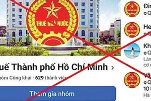 Trang Facebook mang tên “Thuế Thành phố Hồ Chí Minh” như hình ảnh trên là giả mạo.