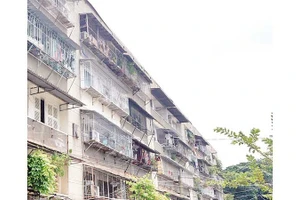 Nhiều căn hộ tại Cư xá Thanh Đa, phường Bình Quới (Thành phố Hồ Chí Minh) còn lắp đặt lồng sắt che chắn các lối thoát hiểm. (Ảnh THẾ ANH)