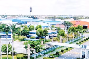 Một góc Khu Công nghiệp VSIP 2, Thành phố Hồ Chí Minh chụp từ trên cao.