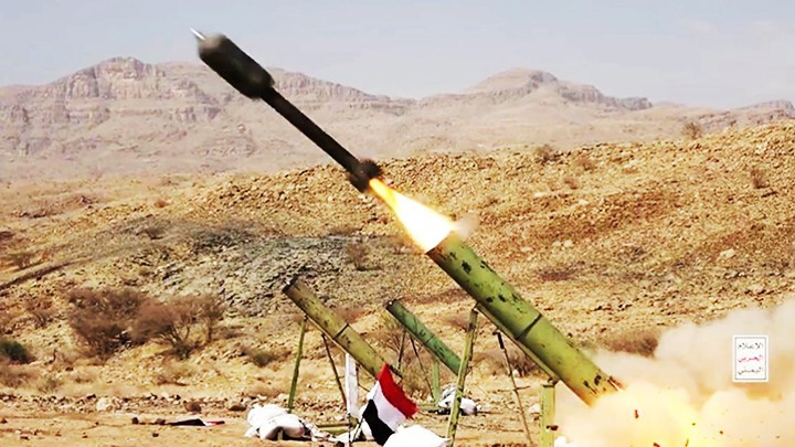 Một cuộc tấn công bằng rocket của Houthi nhằm vào Israel. Ảnh: GETTYIMAGES