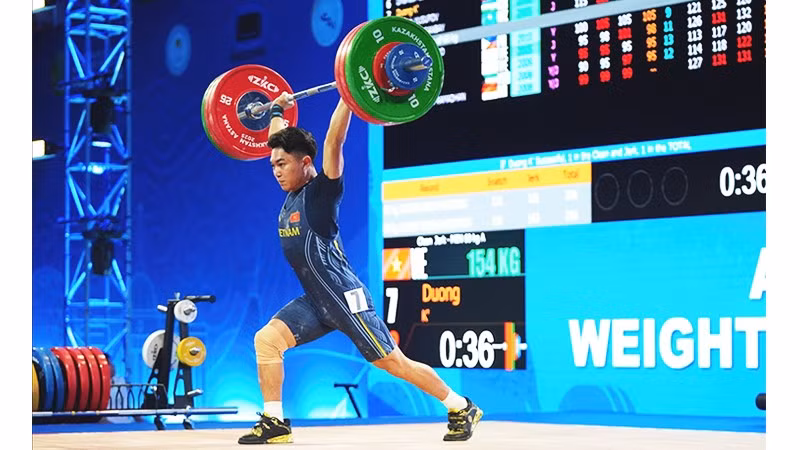 K'Dương là một trong những gương mặt trẻ xuất sắc của cử tạ Việt Nam. Ảnh: PHÚ ĐOÀN