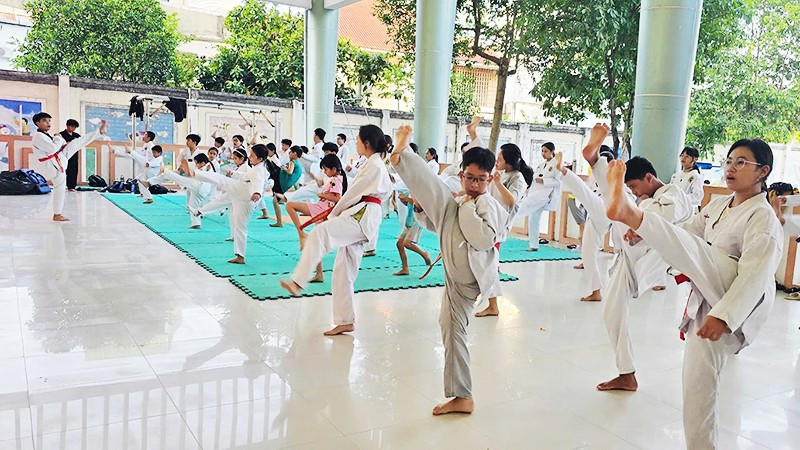 Võ thuật là môn học được nhiều em nhỏ lựa chọn tại các lớp năng khiếu hè.