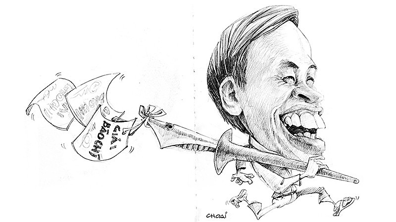 Biếm họa nhân vật của họa sĩ Dũng Choai.