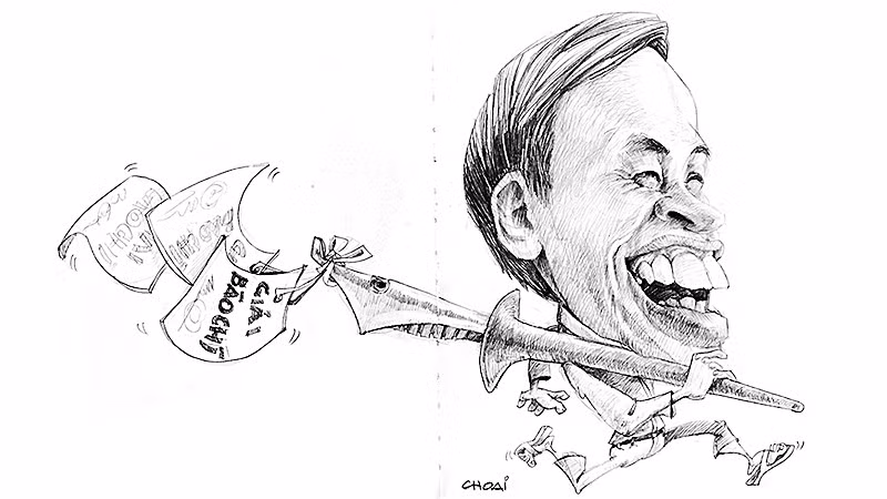 Biếm họa nhân vật của họa sĩ Dũng Choai.