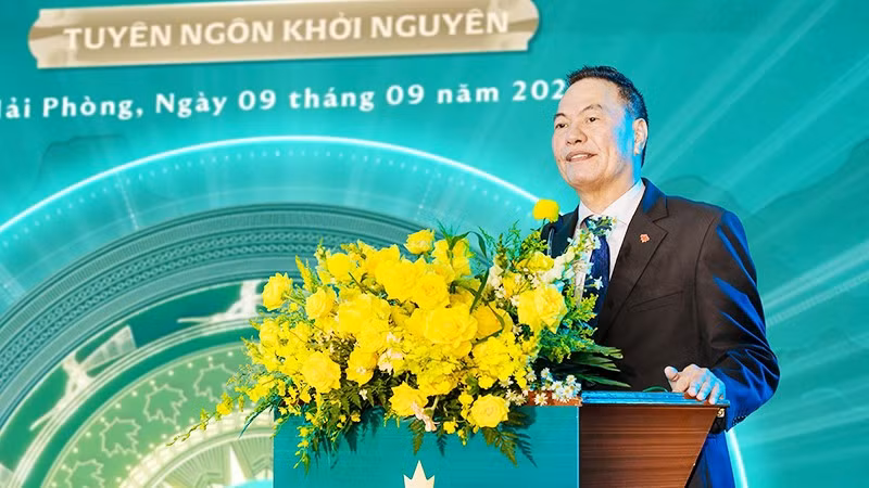 Doanh nhân Nguyễn Hoài Bắc tại sự kiện mở bán biệt thự trong khu đô thị Đại Sơn.