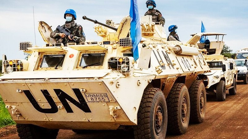Lực lượng gìn giữ hòa bình của LHQ tại Sudan. Ảnh: AP