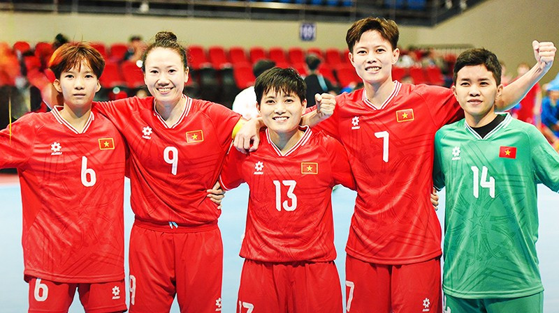 Đội tuyển futsal nữ Việt Nam quyết tâm đổi mầu huy chương tại SEA Games 33. Ảnh: MFF