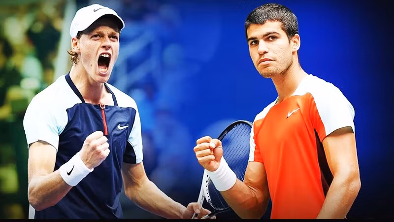 Cuộc đua vô địch US Open được xem là “chuyện riêng” của Jannik Sinner (trái) và Carlos Alcaraz.