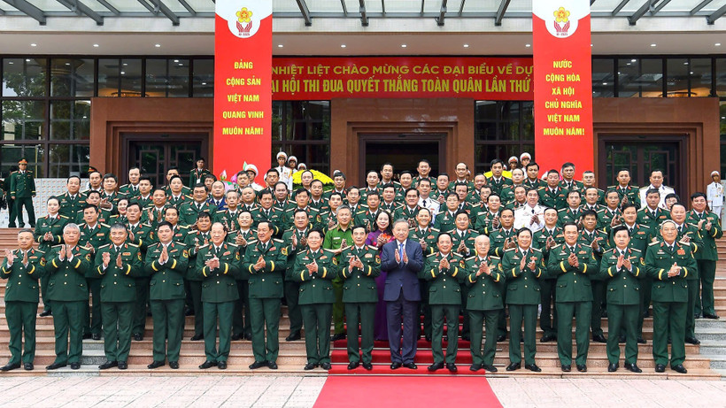 Tổng Bí thư Tô Lâm và các đại biểu dự Đại hội Thi đua Quyết thắng toàn quân lần thứ XI. 
