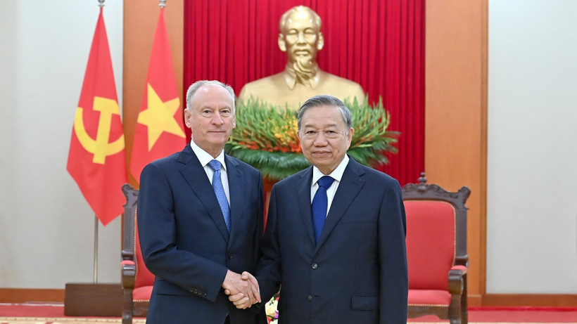 Tổng Bí thư Tô Lâm tiếp Trợ lý Tổng thống Nga, Chủ tịch Hội đồng Biển Liên bang Nga Nicolai Patrushev.