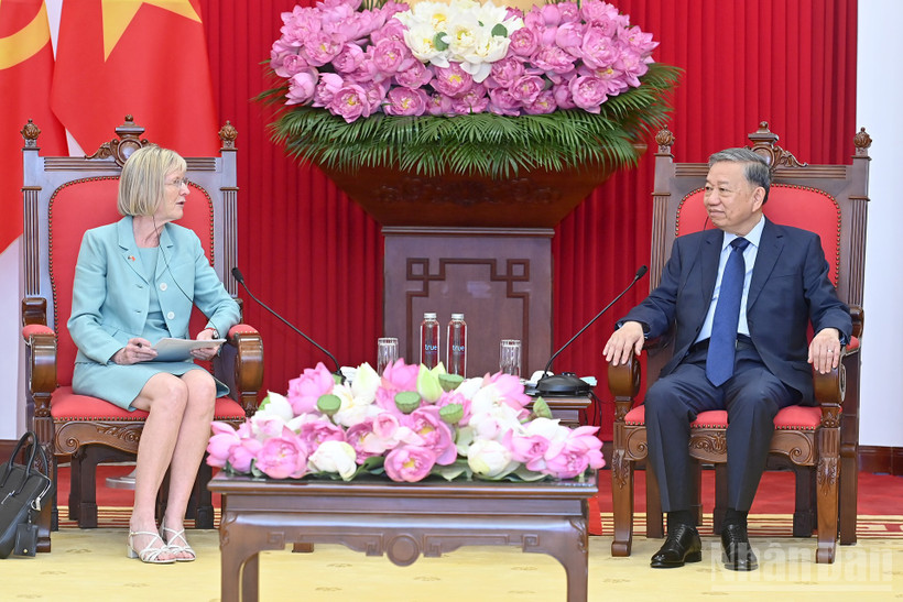 Tổng Bí thư Tô Lâm tiếp Đại sứ Australia Gillian Bird nhân dịp bắt đầu nhiệm kỳ tại Việt Nam. (Ảnh: ĐĂNG KHOA)
