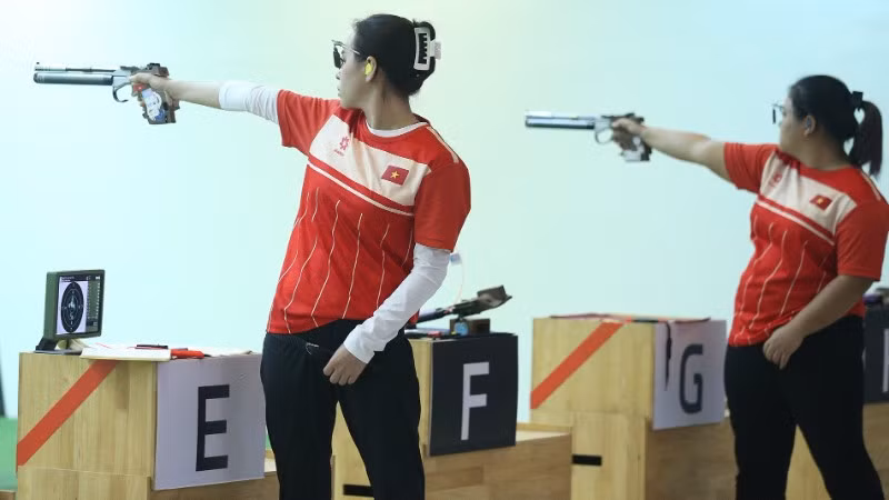 Trịnh Thu Vinh (trái) là một trong những niềm hy vọng Vàng ở kỳ ASIAD sắp tới.