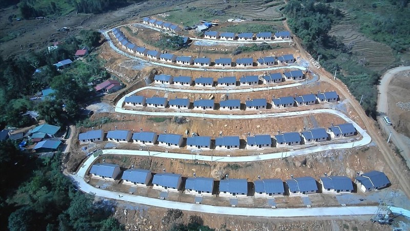 Khu tái định cư Sàng Ma Sáo chuẩn bị đón bà con về an cư. (Ảnh Trọng Bảo)