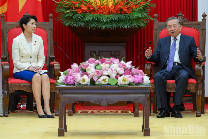 Tổng Bí thư Tô Lâm tiếp bà Obuchi Yuko, Hạ nghị sĩ, Chủ tịch Liên minh Nghị sĩ hữu nghị Nhật Bản-Việt Nam.