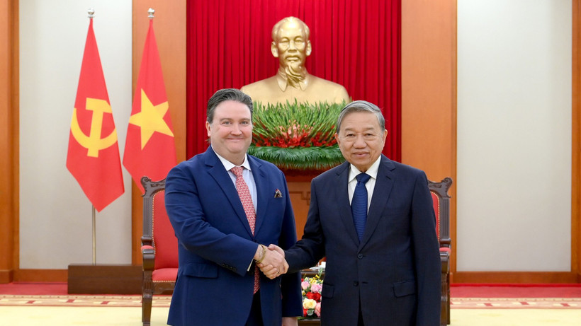 Tổng Bí thư Tô Lâm tiếp Đại sứ Hoa Kỳ tại Việt Nam Marc Knapper. (Ảnh: ĐĂNG KHOA)