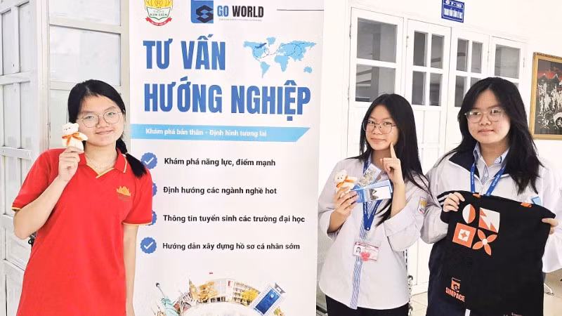 Phòng Tư vấn hướng nghiệp nhà trường luôn là điểm đến tin cậy của các sĩ tử. (Ảnh Trường trung học phổ thông Kim Liên (Hà Nội)