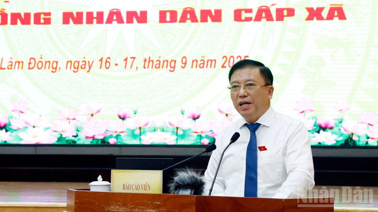 Phó Chủ nhiệm Ủy ban Công tác đại biểu của Quốc hội Nguyễn Tuấn Anh phát biểu tại Hội nghị. ndo_br_3.jpg