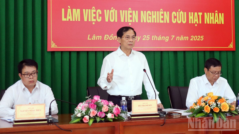 Phó Thủ tướng Bùi Thanh Sơn phát biểu ý kiến tại buổi làm việc. ndo_br_6.jpg