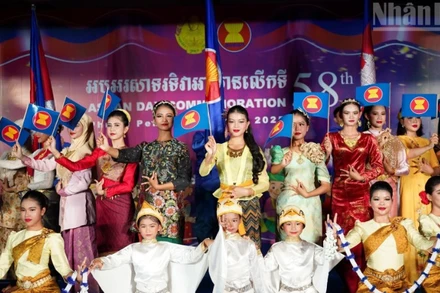 Lễ kỷ niệm 58 năm Ngày thành lập ASEAN tại Phnom Penh 9/8/2025. (Ảnh: ĐINH TRƯỜNG)