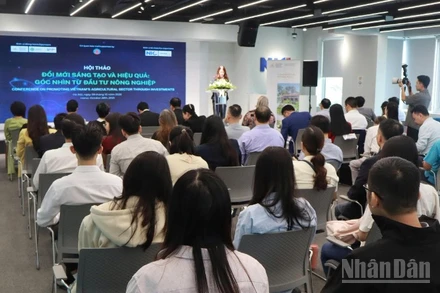 Hội thảo “Đổi mới sáng tạo và hiệu quả: Góc nhìn từ đầu tư nông nghiệp” sáng 28/10, tại Hà Nội.