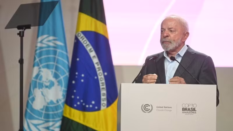 Tổng thống Brazil phát biểu tại lễ khai mạc COP30. (Ảnh: Tân Hoa Xã)
