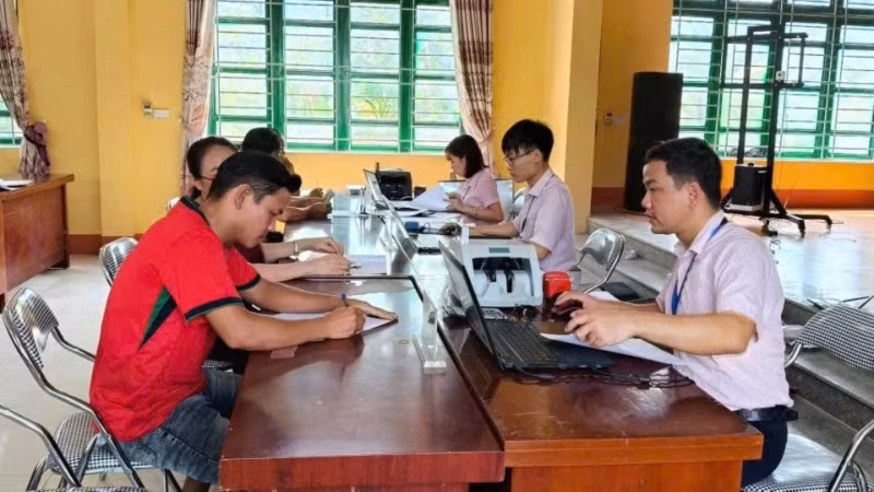 Điểm giao dịch của Phòng giao dịch Ngân hàng Chính sách xã hội Lục Yên.