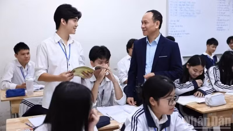 Trong giờ học tại Trường trung học phổ thông Việt Đức (Hà Nội). (Ảnh minh họa: ĐẠI THẮNG)