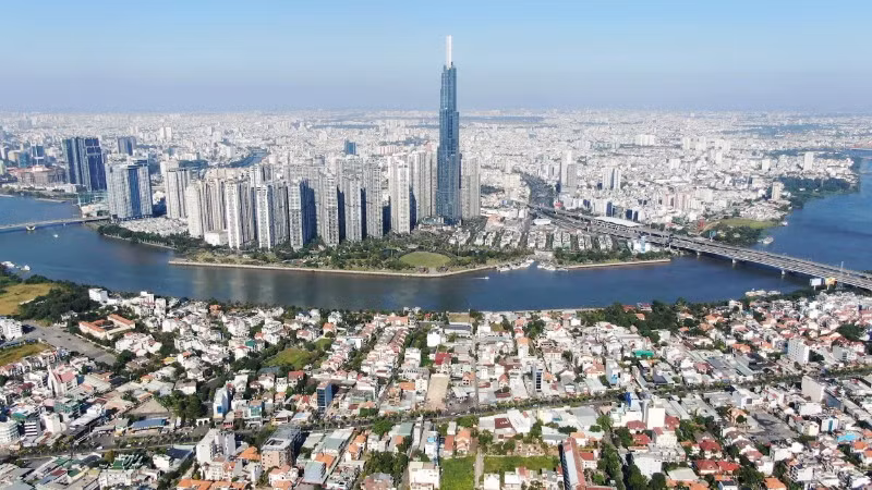 Khu đô thị hiện đại tại trung tâm thành phố. (Ảnh: THẾ ANH)
