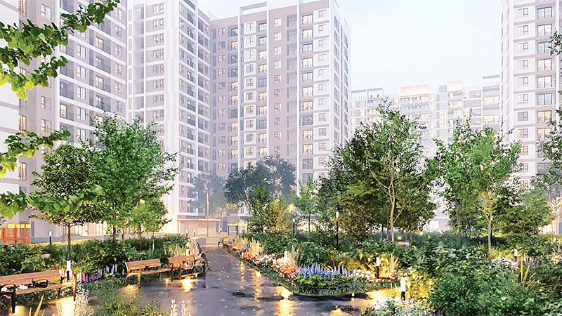 Phối cảnh khu nhà ở xã hội Hoa Lư, Ninh Bình.