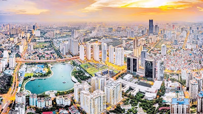 Đại hội Đảng bộ thành phố lần thứ 18 với mục tiêu xây dựng Thủ đô ngày càng văn minh, hiện đại hơn. (Ảnh THANH HẢI)