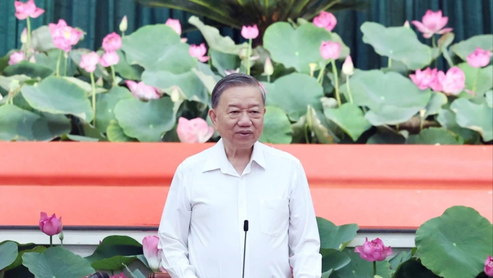 Tổng Bí thư Tô Lâm chủ trì buổi làm việc. (Ảnh: THỐNG NHẤT-TTXVN)