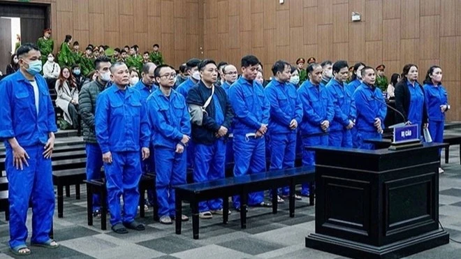 Quang cảnh phiên tòa.