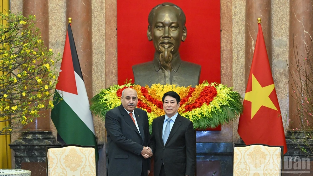 Chủ tịch nước Lương Cường và Chủ tịch Hạ viện Jordan Mazen Turki El Qadi.