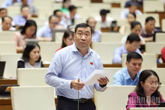 Đại biểu Thạch Phước Bình (Trà Vinh) phát biểu. (Ảnh: DUY LINH)