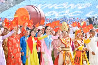 Hình ảnh của khối văn hóa-thể thao tại Lễ kỷ niệm 80 năm Cách mạng Tháng Tám thành công và Quốc khánh 2/9 diễn ra sáng 2/9/2025 tại Hà Nội. (Ảnh: DUY LINH)