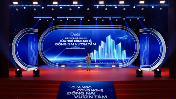 Mô phỏng hội trường diễn ra DIGIFEST Đồng Nai 2026. (Ảnh: Viện Sáng tạo và Chuyển đổi số)