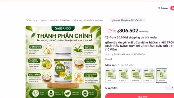 Sản phẩm được quảng cáo trên TikTok. (Ảnh chụp màn hình)