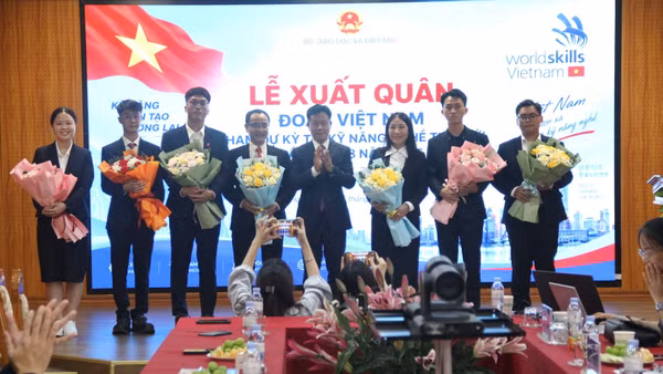 Đoàn Việt Nam xuất quân tham dự Kỳ thi kỹ năng nghề thế giới năm 2026. (Ảnh: ĐTT)